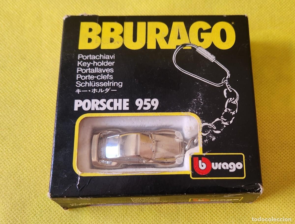 Coches a escala: PORSCHE 959 - Burago llavero met&aacute;lico ITALIA 1983 - PORTA LLAVES cod. 4563