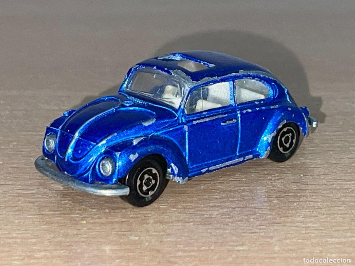 Coches a escala: 60- Majorette coche Volkswagen 1302 Beetle azul die-cast metal 1:60 n&ordm; 203 a&ntilde;os 80 escala 1/60 vw