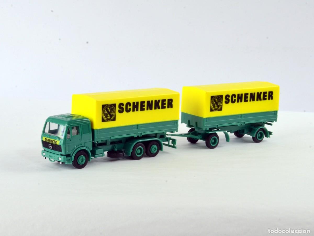 Coches a escala: Herpa Escala 1:87 H0 Cami&oacute;n Mercedes Benz NG con Remolque Schenker Impecable con Caja