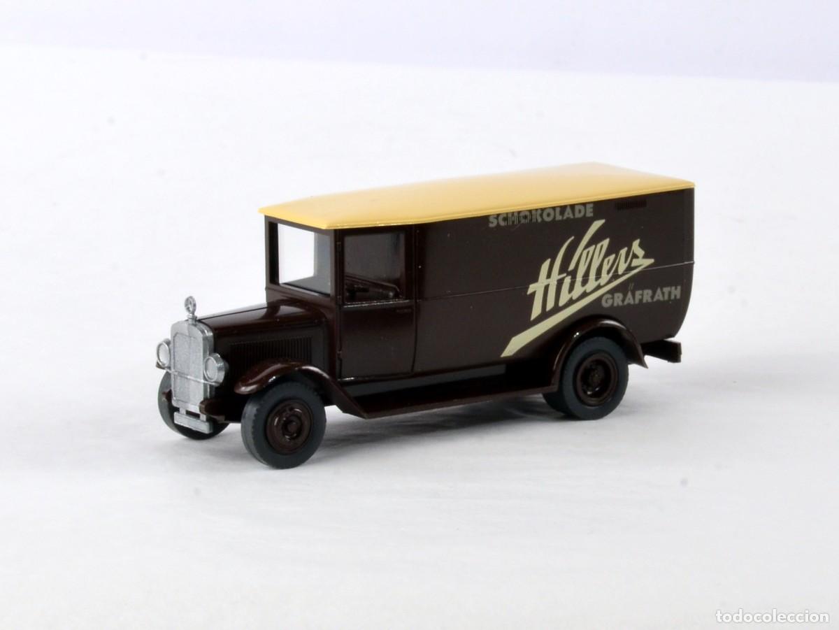 Coches a escala: Roskopf Escala H0 1:87 Cami&oacute;n Mercedes Benz L2 Hillers Impecable con Caja