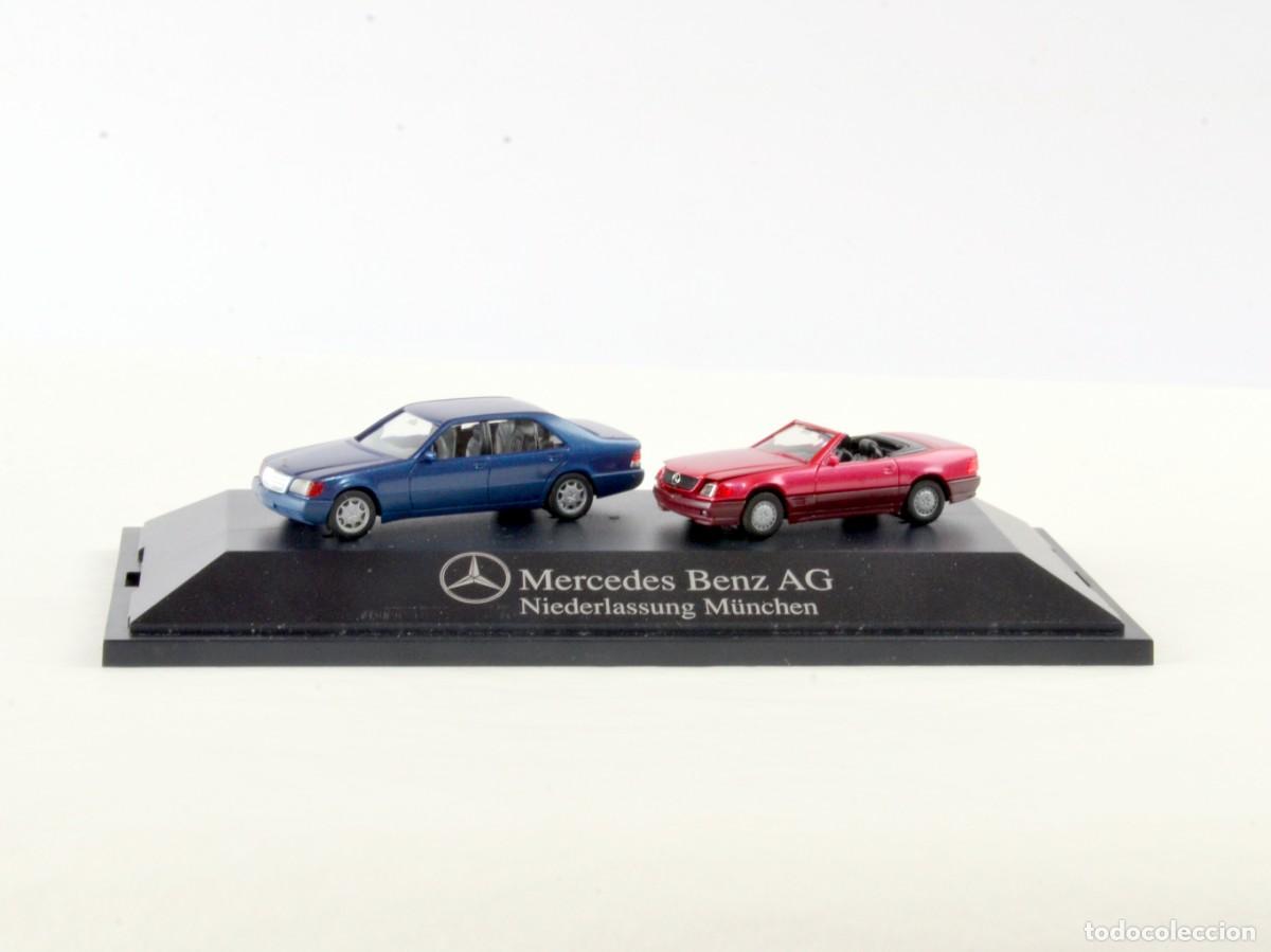 Coches a escala: Herpa Escala 1:87 H0 Mercedes Benz Clase S W140 y SL R129 M&uuml;nchen 1993 Impecable con caja