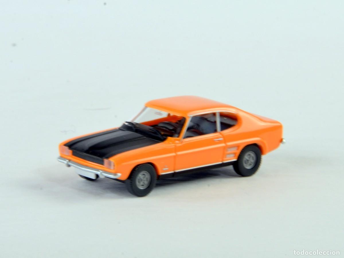 Coches a escala: Wiking Escala 1:87 H0 Ford Capri MKI Naranja y Negro Impecable con Caja