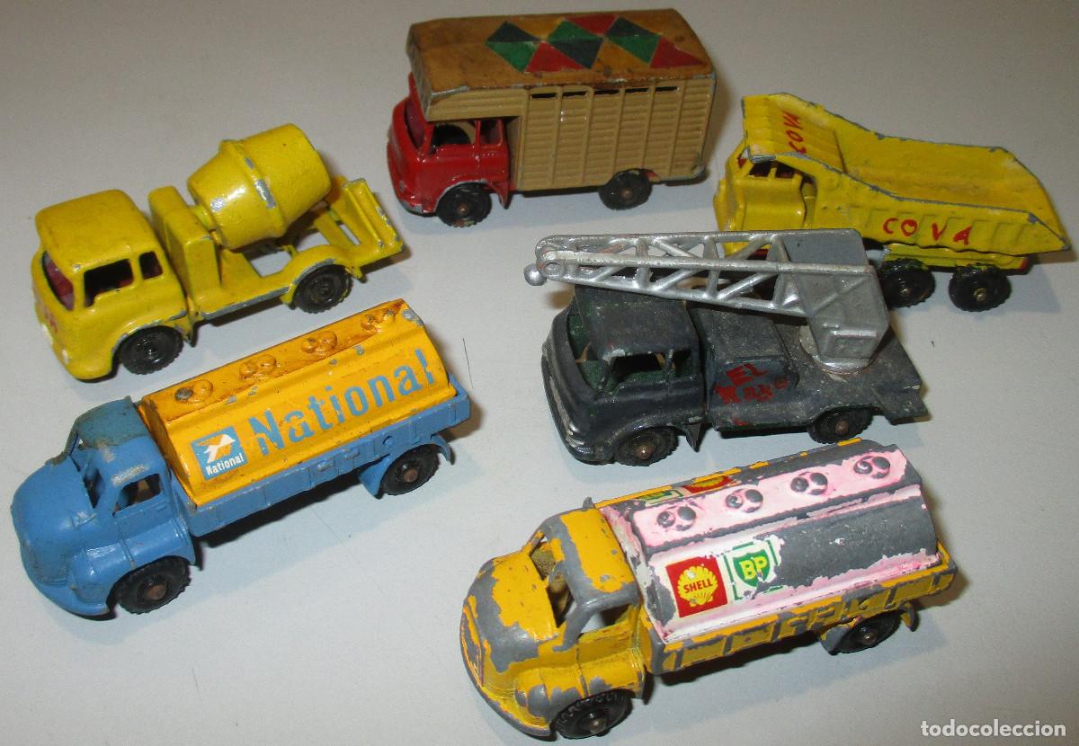 Coches a escala: Lote camiones cisterna, gr&uacute;a, hormigonera, ganado, BUDGIE MODEL, made in England