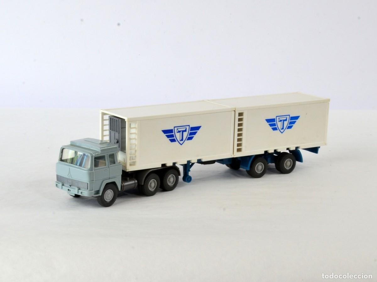 Coches a escala: Wiking Escala 1:87 H0 Antiguo Cami&oacute;n Articulado Magirus Deutz 235D Contenedores T