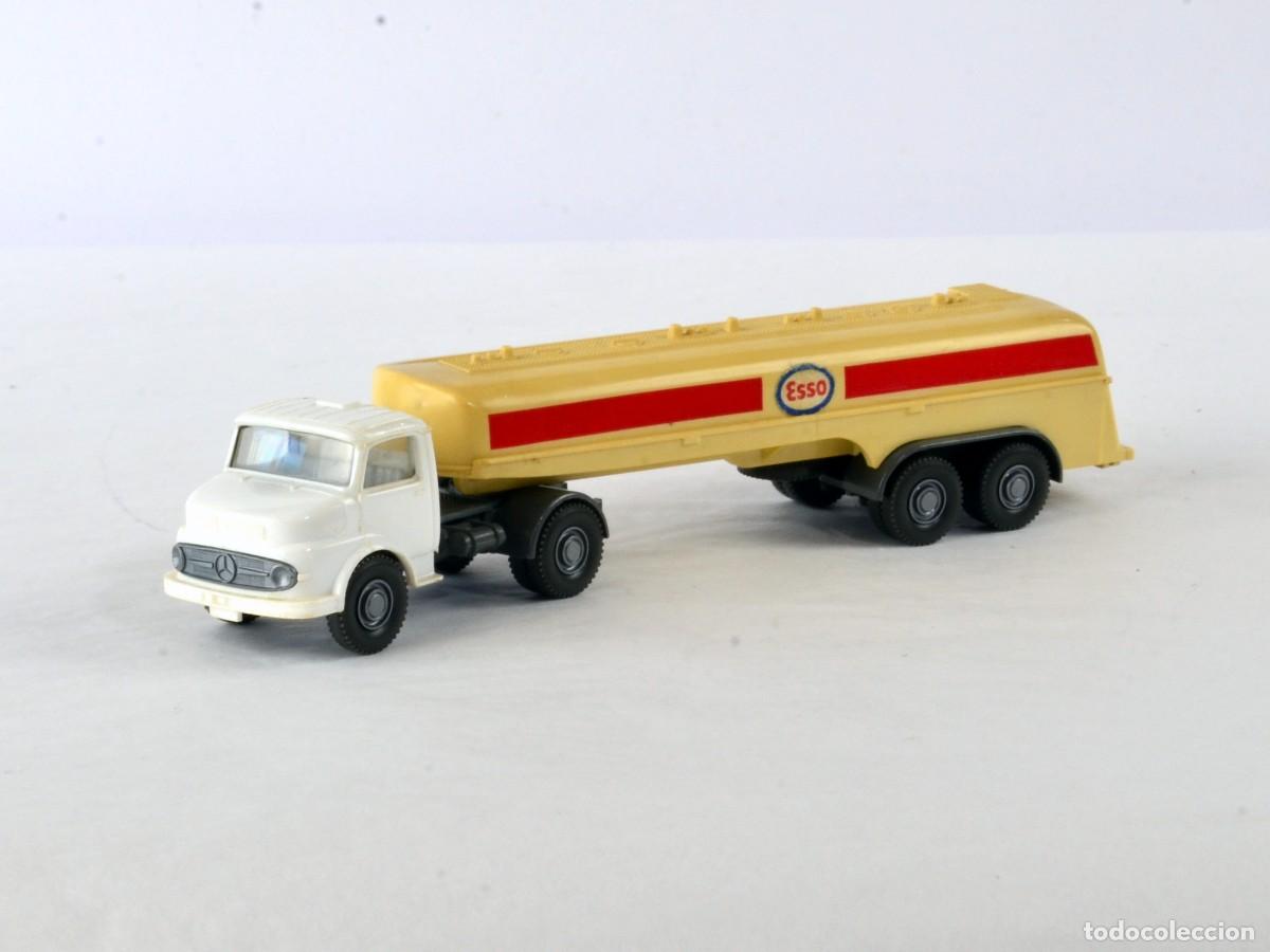 Coches a escala: Wiking Escala 1:87 H0 Antiguo Cami&oacute;n Articulado Mercedes Benz 1413 Esso 1972 - 74