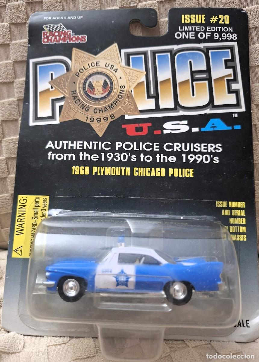 Coches a escala: RACING CHAMPIONES 1960 PLYMOUTH 1/64 CHICAGO POLICE