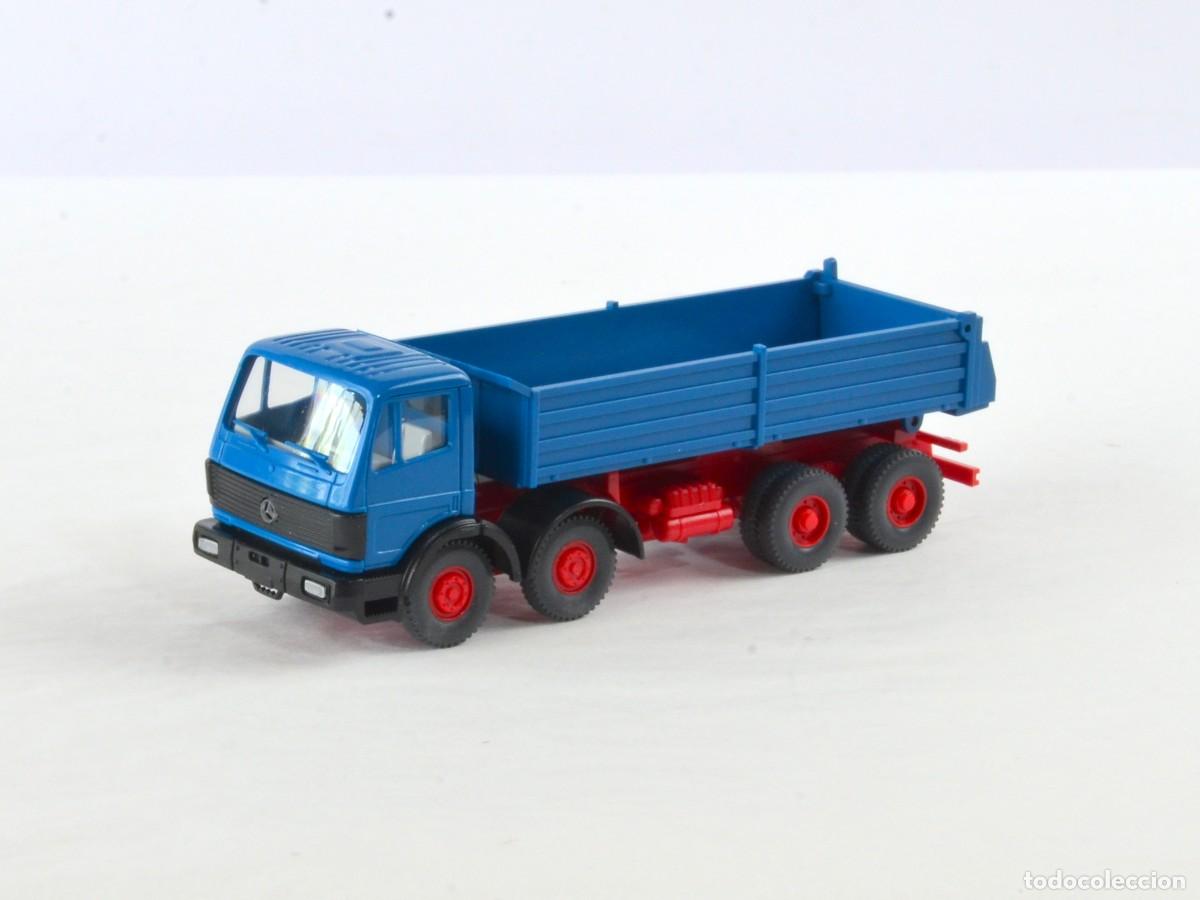 Modellautos: Wiking Escala 1:87 H0 Cami&oacute;n Mercedes Benz SK 4 Ejes Volquete Meiller Impecable con Caja