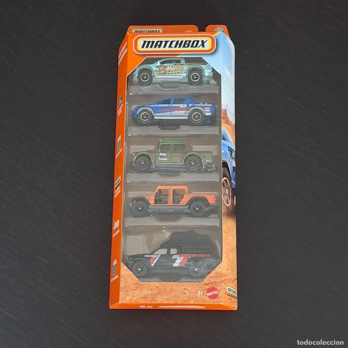 Coches a escala: MATCHBOX 2025 - MBX OFF ROAD II 5 PACK - FORD F-150 RAPTOR TOYOTA HILUX JEEP GLADIATOR TACOMA SWAMP
