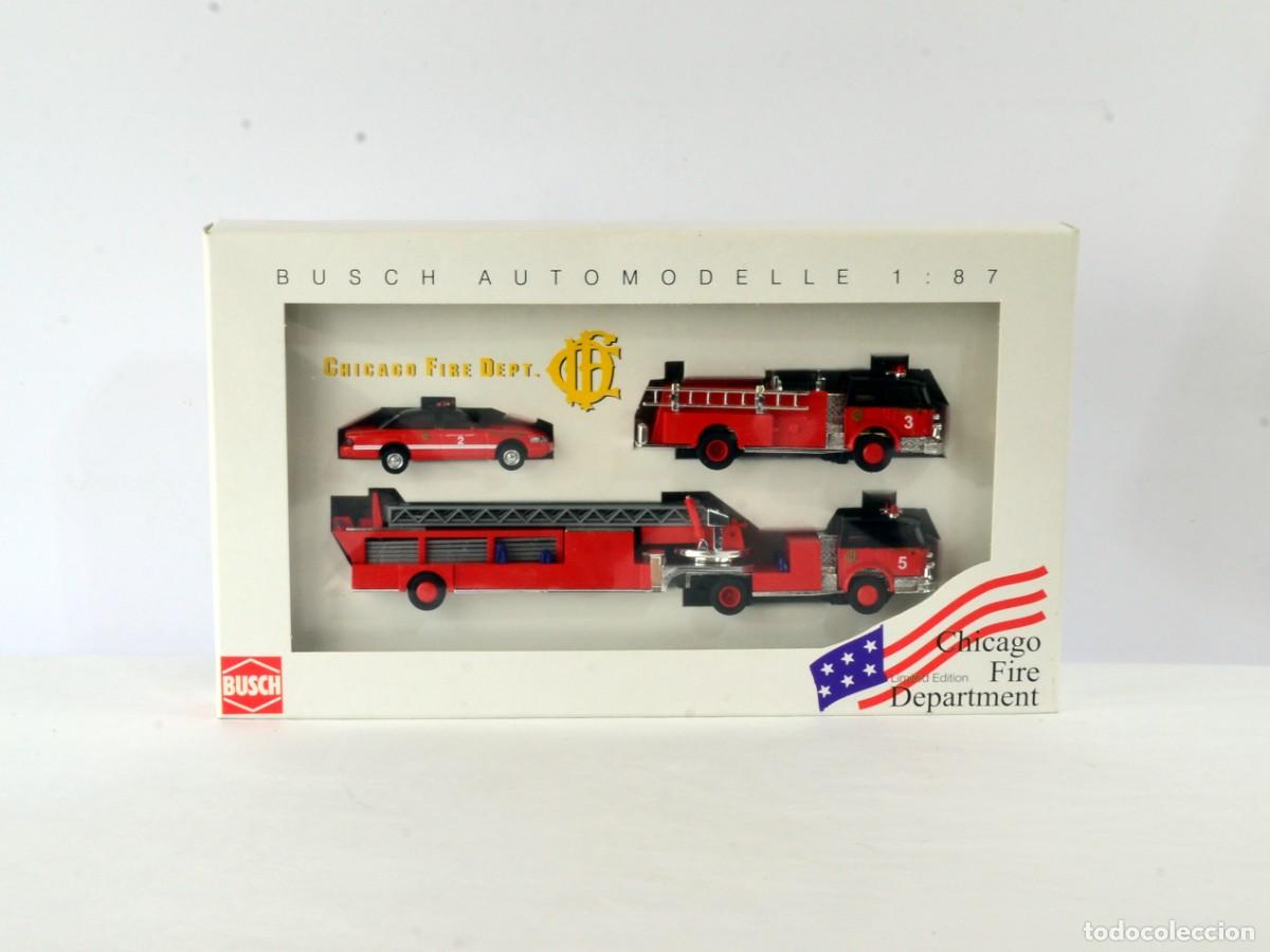 Coches a escala: Busch Escala 1:87 H0 Chicago Fire Department Impecable con Caja Limitado