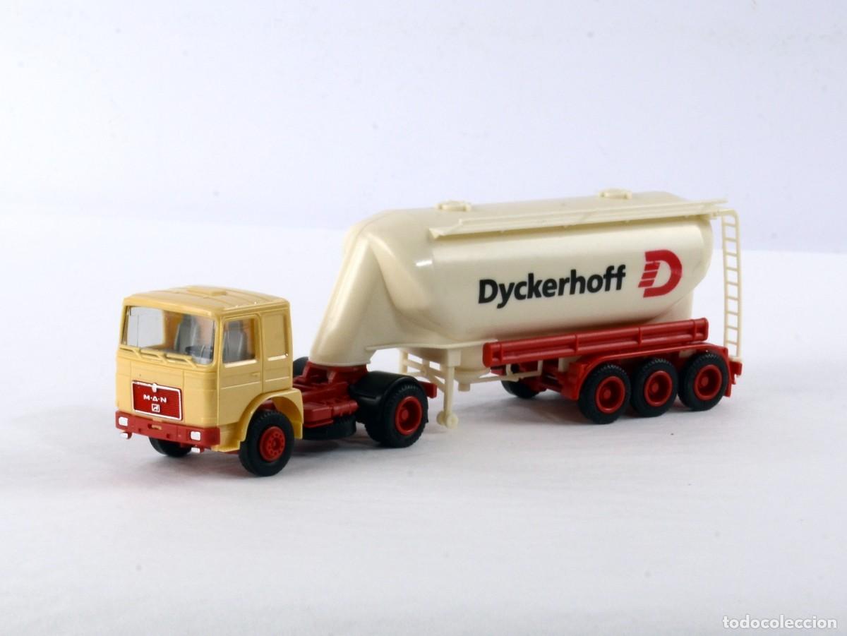 Model Cars: Herpa Escala H0 1:87 Cami&oacute;n Articulado Silo MAN F8 Dyckerhoff