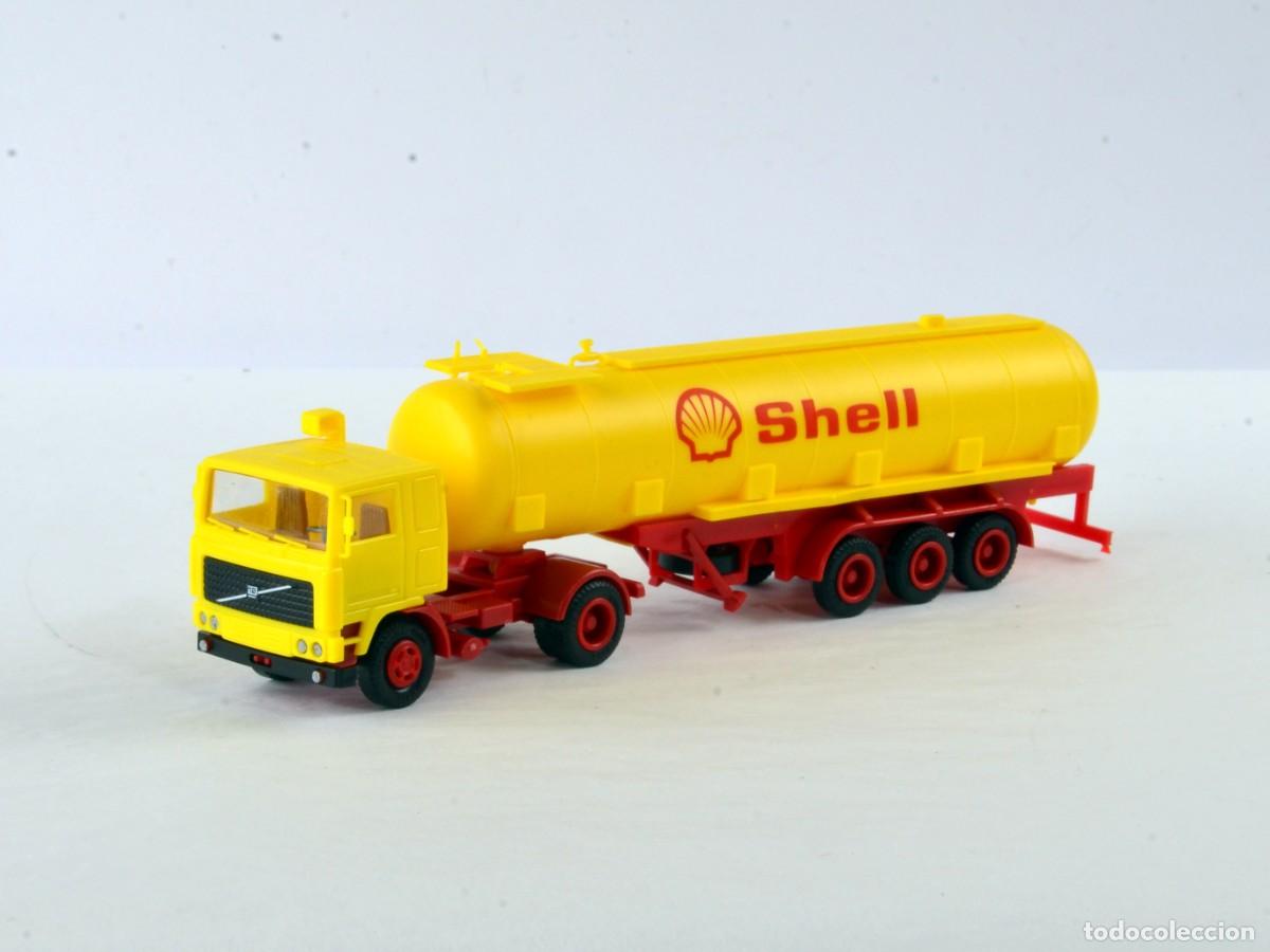 Coches a escala: Herpa Escala 1:87 H0 Cami&oacute;n Articulado Cisterna Volvo F12 Shell Impecable con Caja