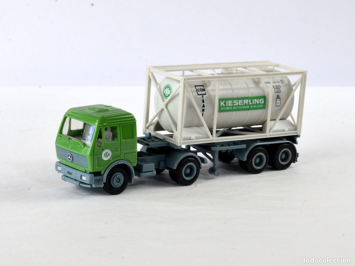 Coches a escala: Herpa Escala H0 1:87 Cami&oacute;n Art. M. Benz NG con Contenedor Cisterna Kieserling Impecable con Caja