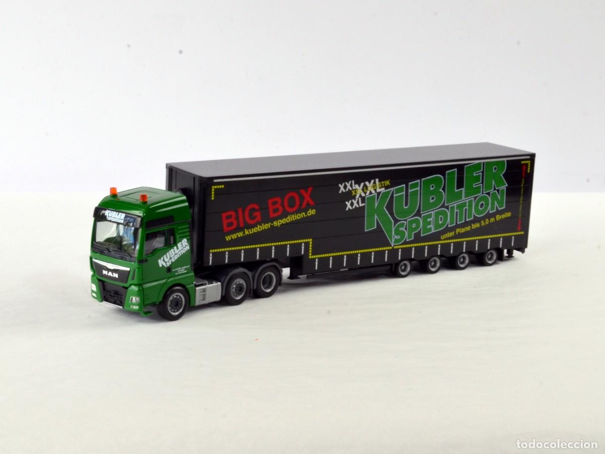 Coches a escala: Herpa Exclusiv Escala 1:87 H0 Cami&oacute;n Articulado MAN TGA XXL K&uuml;bler Big Box XXL Impecable con Caja