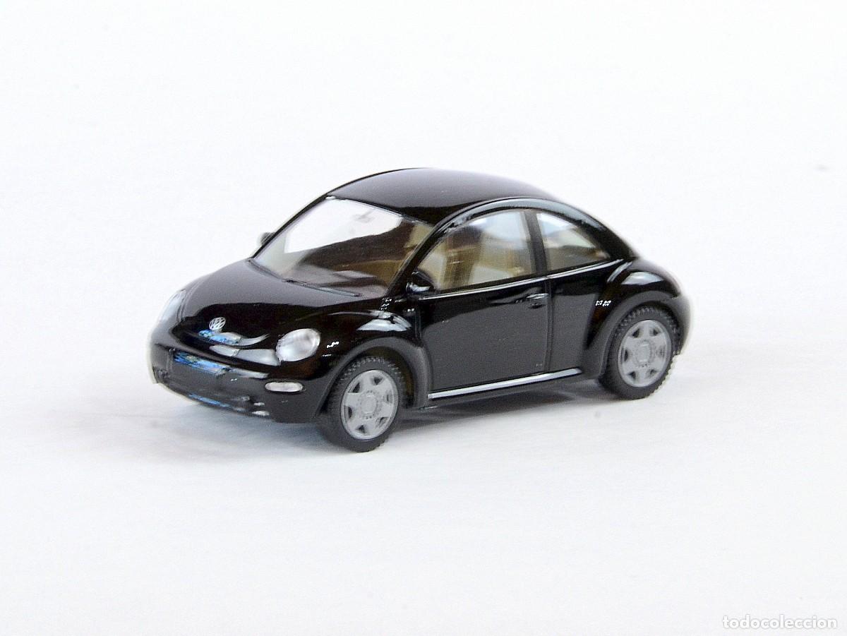 Coches a escala: Wiking Escala H0 1:87 Volkswagen New Beetle Negro Impecable con Caja
