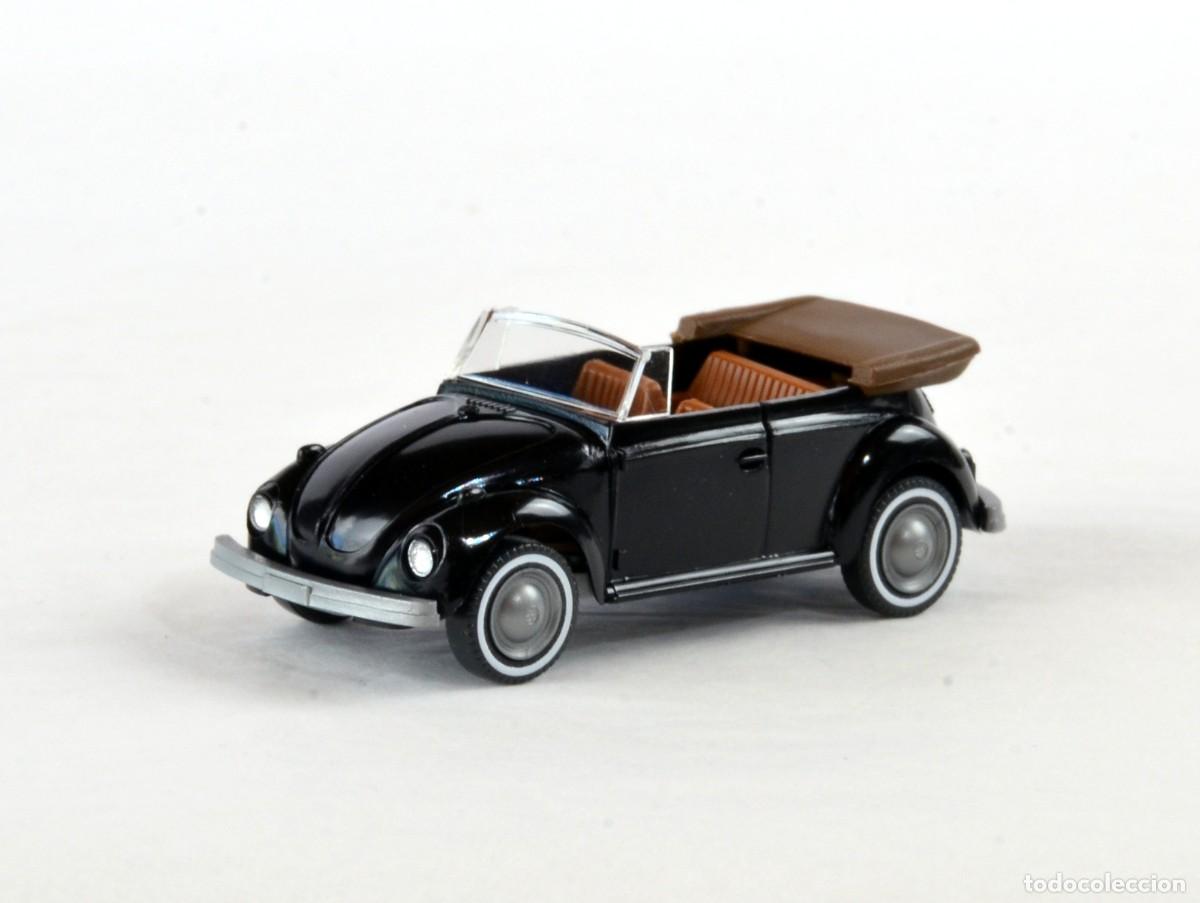 Coches a escala: Wiking Escala 1:87 H0 Volkswagen 1300 Cabrio Negro Impecable con Caja