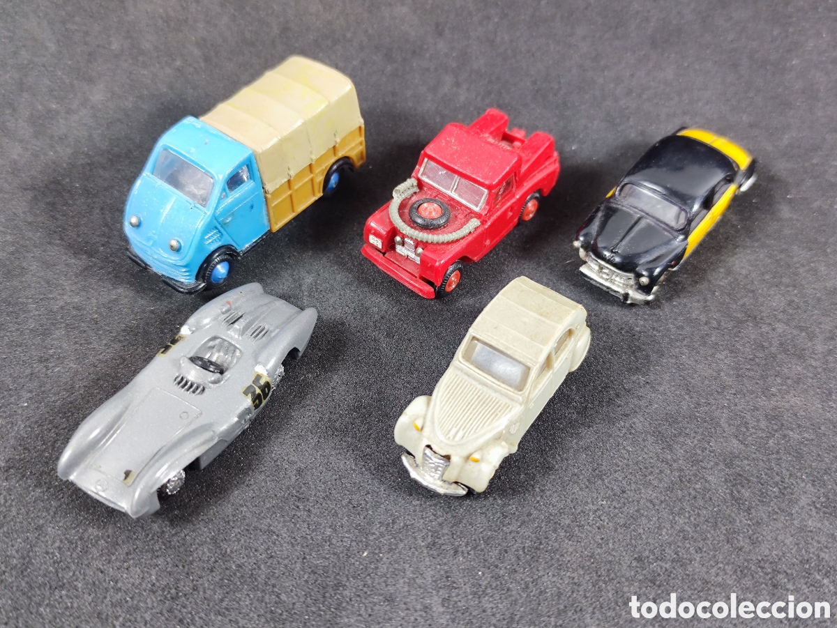 Coches a escala: Lote Anguplas Land Rover DKW Citroen 2CV Seat 1400 Mercedes Benz 300 SLR Minicars 1/87