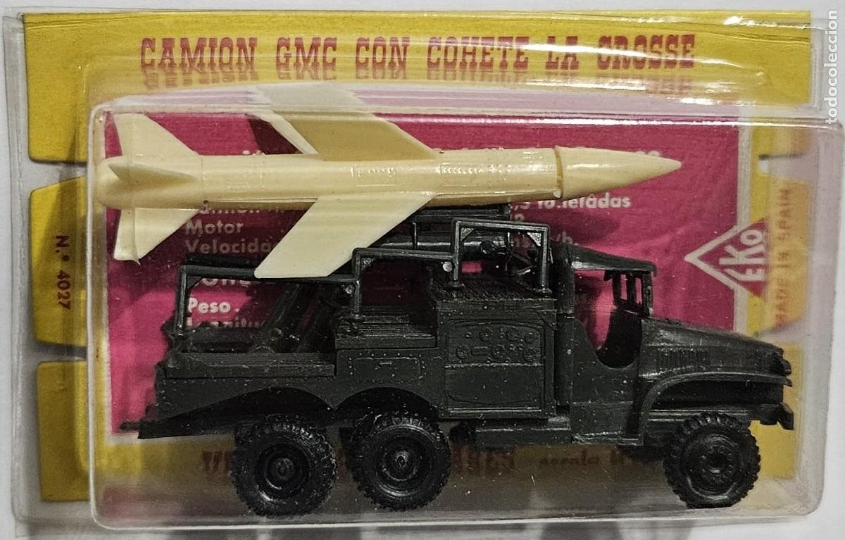 Coches a escala: EKO 4027 CAMI&Oacute;N GMC CON COHETE LA CROSSE MILITAR H0 1:87