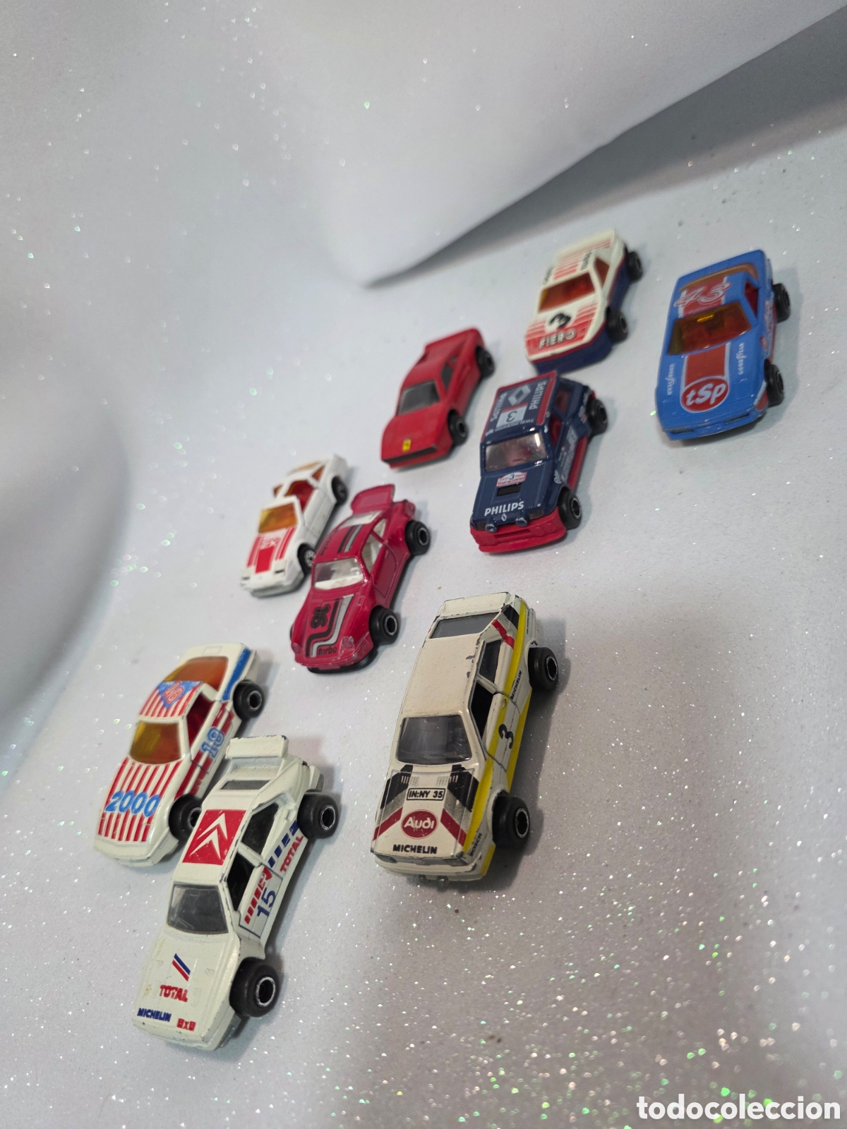 Coches a escala: Lote 9 coches majorette racing a&ntilde;os 90