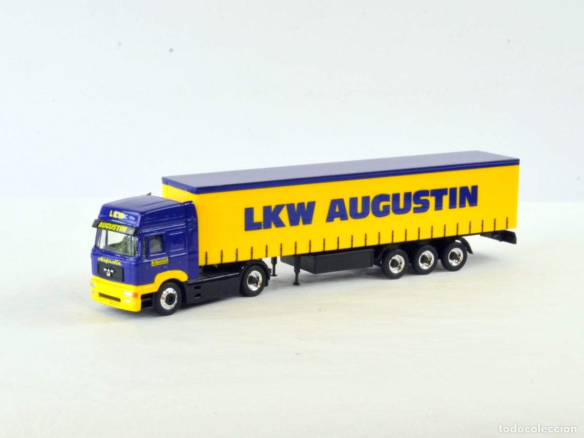 Coches a escala: Schuco Junior Line Escala 1:87 H0 Cami&oacute;n Articulado MAN F2000 Augustin Impecable con Caja