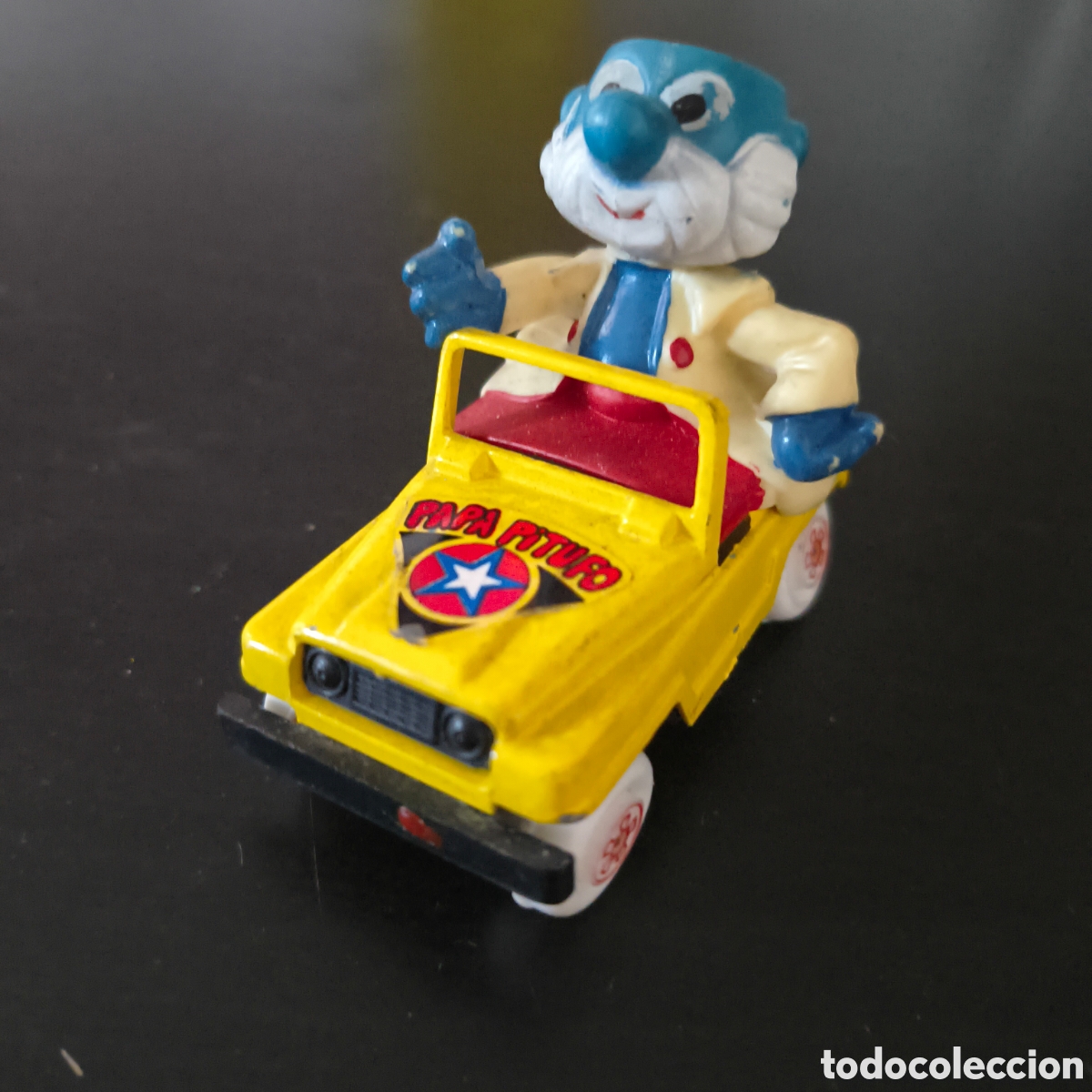 Coches a escala: papa pitufo en coche peyo fabricado por guisval ibi a&ntilde;os 80