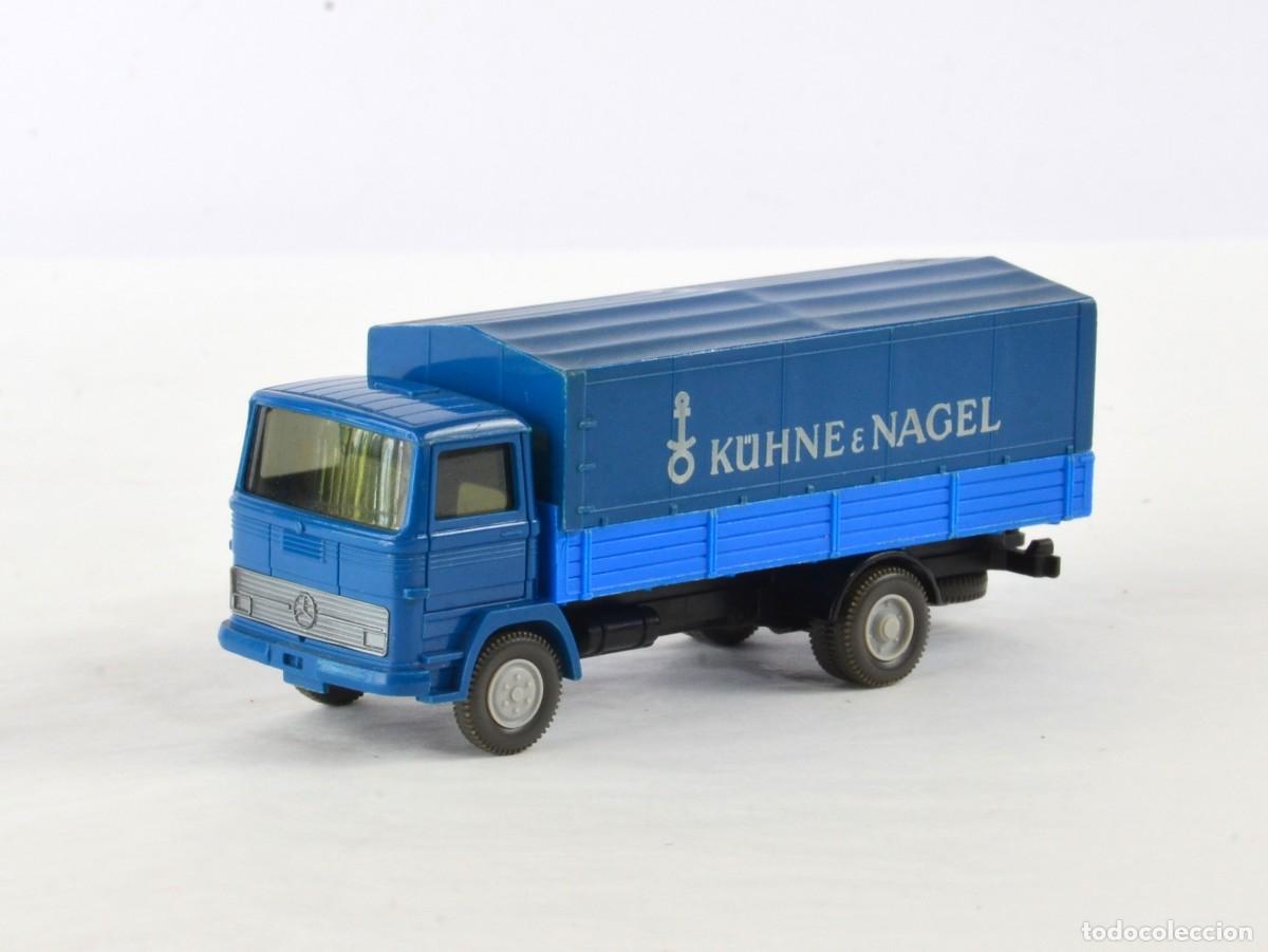 Coches a escala: Wiking Escala 1:87 H0 Antiguo Cami&oacute;n Mercedes Benz LP1317 K&uuml;hne & Nagel 1972 - 75