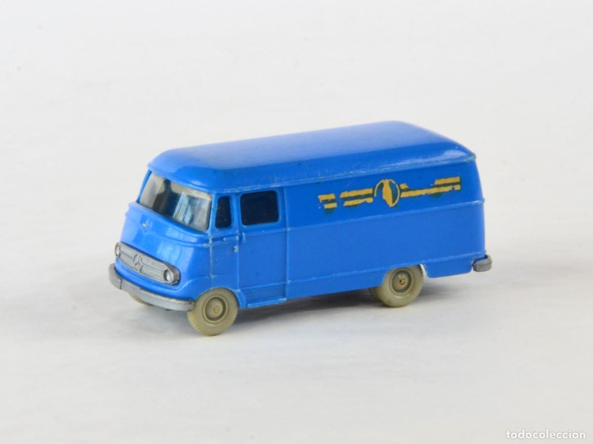 Coches a escala: Wiking Escala 1:87 HO Antigua Furgoneta Mercedes Benz L319 Azul &rdquo;Milch&rdquo; 1959 - 61