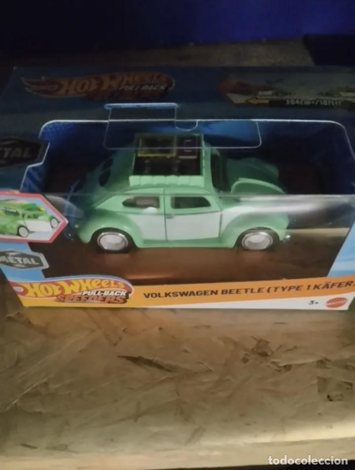 Coches a escala: Hot wheels pull back 1/43 Volkswagen beetle