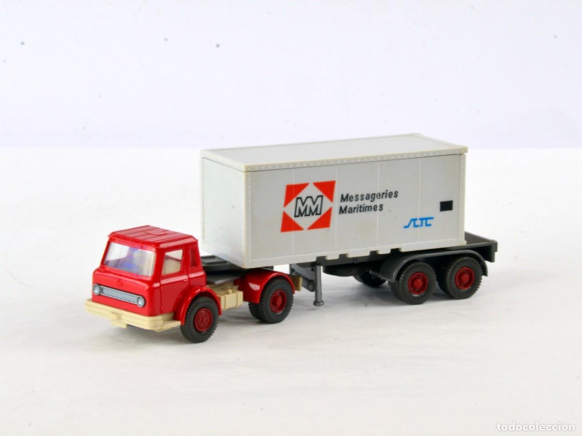 Coches a escala: Wiking Escala 1:87 H0 Antiguo Cami&oacute;n Articulado International Contenedor MM 1973 - 74