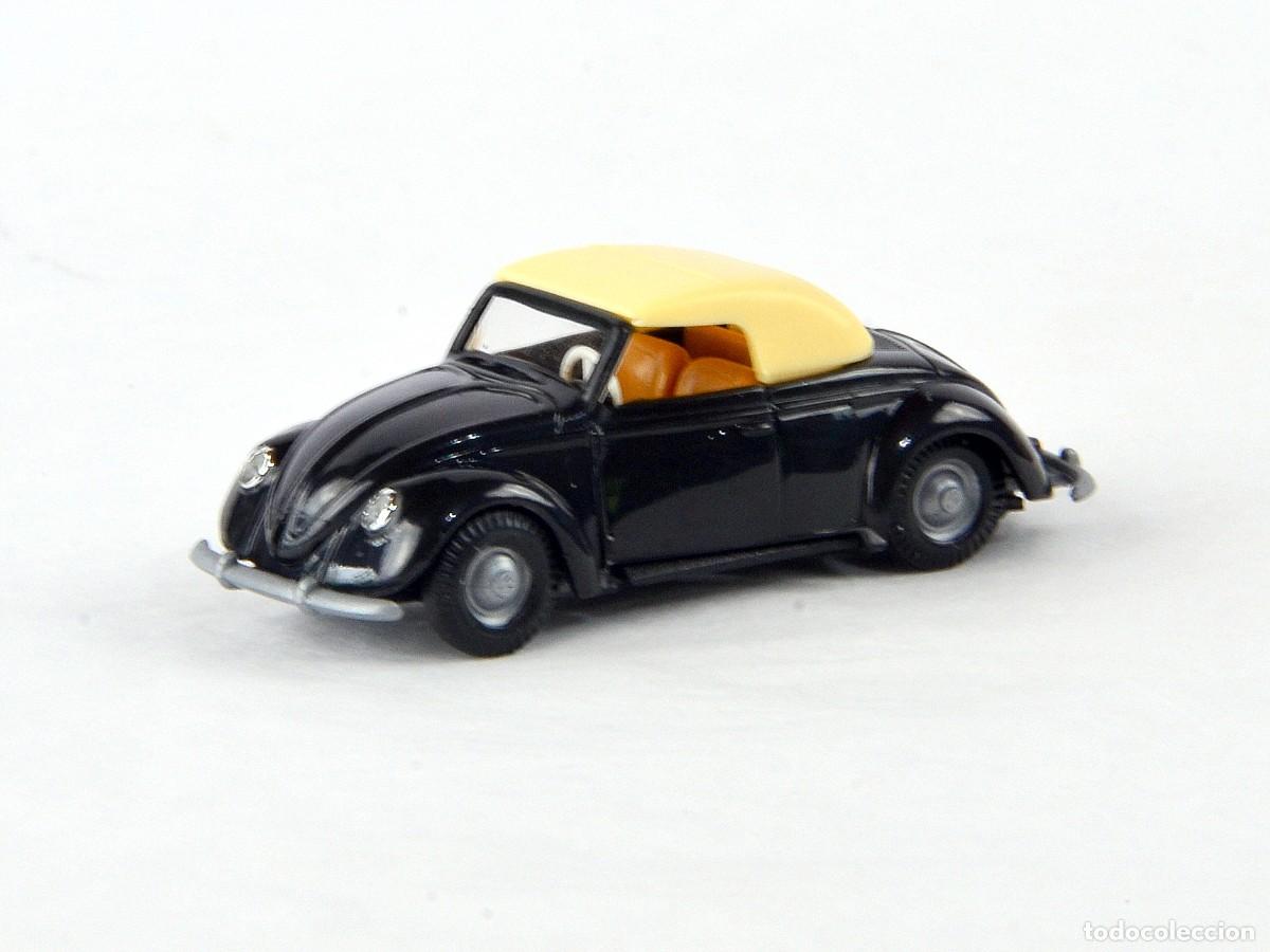 Coches a escala: Busch Escala 1:87 H0 Volkswagen 1200 Hebm&uuml;ller Cabrio Cerrado Negro Impecable con Caja