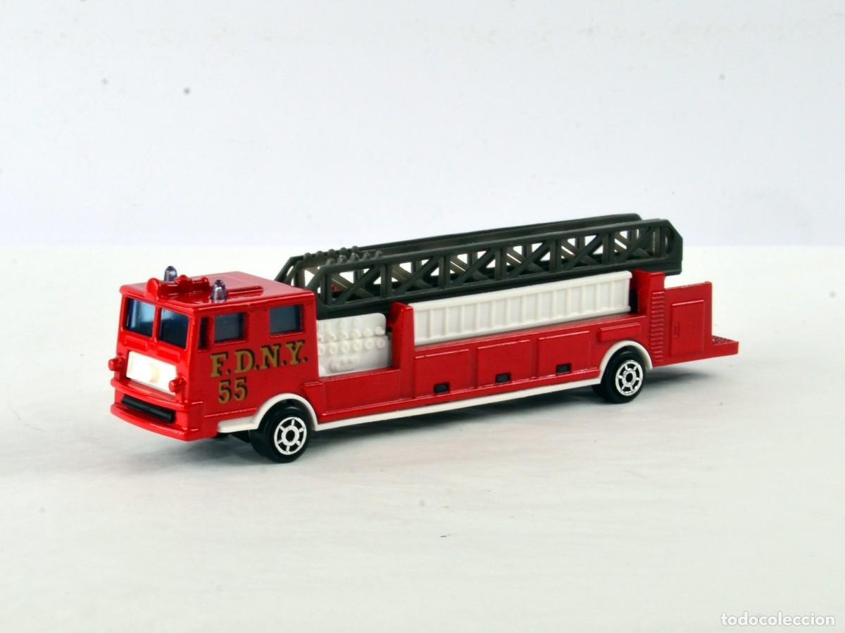 Coches a escala: Majorette Escala 1:86 / 1:87 H0 Cami&oacute;n Bomberos Pompier Grande Echelle FDNY55