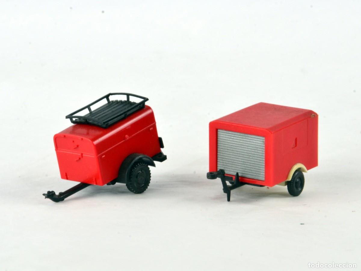 Coches a escala: Roco Preiser Escala 1:87 H0 Bomberos Lote de Dos Remolques