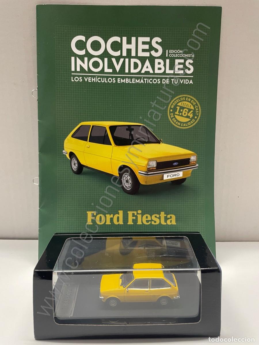 Coches a escala: Coche cl&aacute;sico Ford Fiesta L amarillo (Escala 1:64) Auto en vitrina expositora. Nuevo