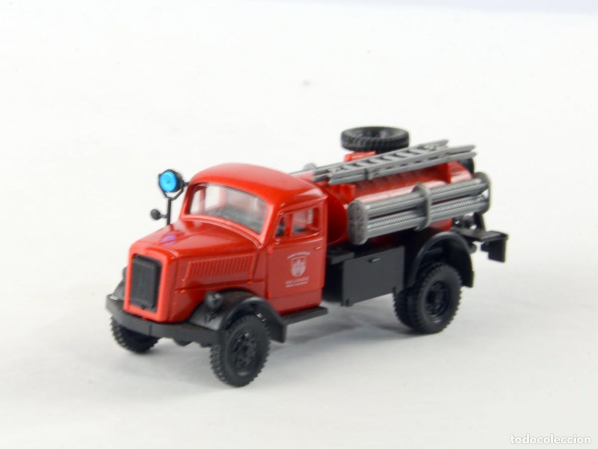 Coches a escala: Roco Escala 1:87 H0 Opel Blitz 39 TLF15 Bomberos Impecable con Caja