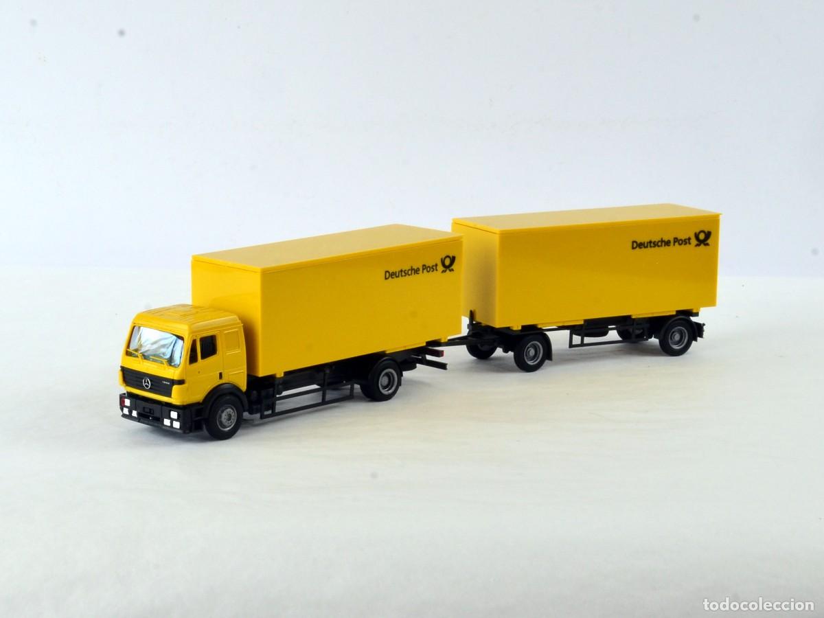 Coches a escala: AWM Escala 1:87 H0 Cami&oacute;n Mercedes Benz SK con Remolque DBP Impecable con Caja