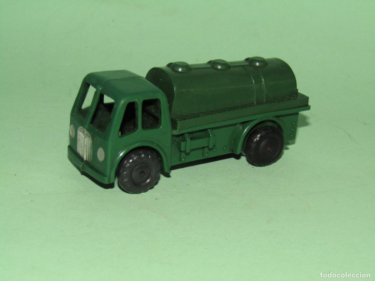 Coches a escala: Antiguo Cami&oacute;n Cisterna Pl&aacute;stico R&iacute;gido y Metal Mecanismo a Fricci&oacute;n de MINIC de TRI-ANG - A&ntilde;o 1950s