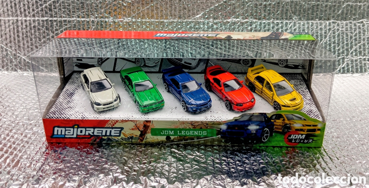Coches a escala: MAJORETTE JDM LEGENDS - PACK 5 -SUPRA JZA-CIVIC TYPE REKS-SKYLINE GT-R(R34)-LANCER EVOLUTION-CEFIRO