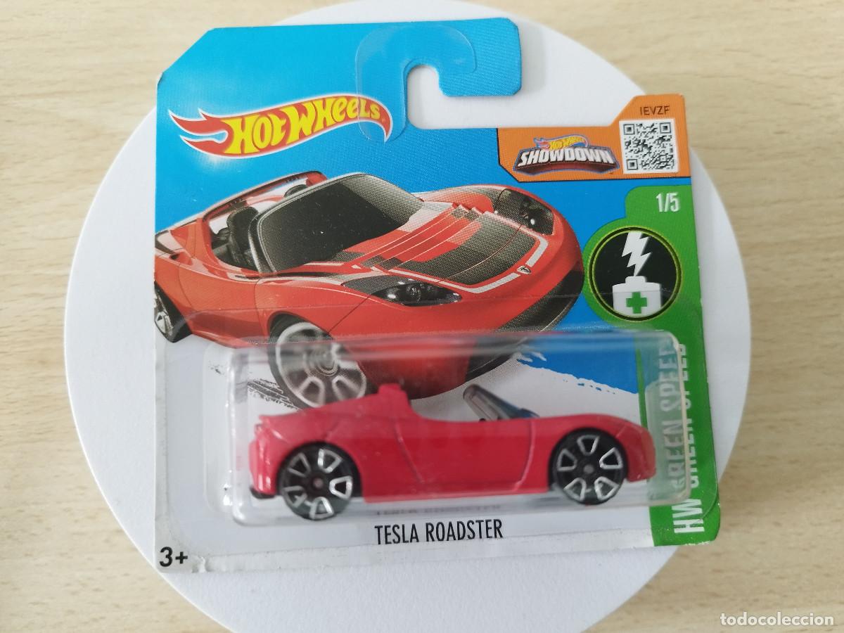 Coches a escala: Tesla Roadster 2015 Mattel Hotwheels Nuevo Elon Musk 1/5 Rojo HW Green Speed