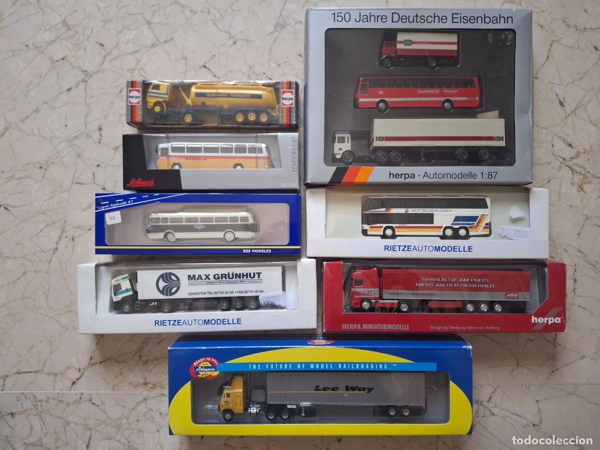 Coches a escala: Lote de camiones y autobuses a 1/87 Schuco Herpa Rietze Ree modelles