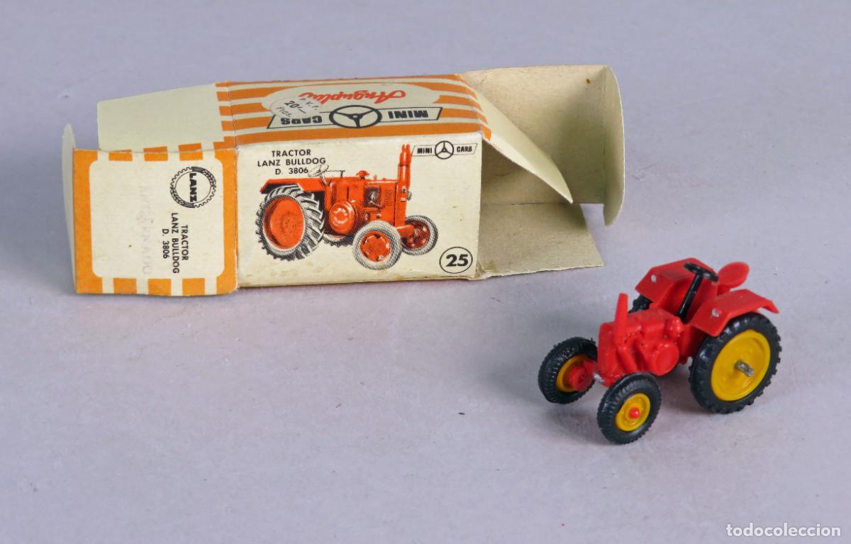 Coches a escala: Tractor Lanz Bullgog Anguplas Mini Cars 25 Serie Agr&iacute;cola Made in Spain 1/86 con caja