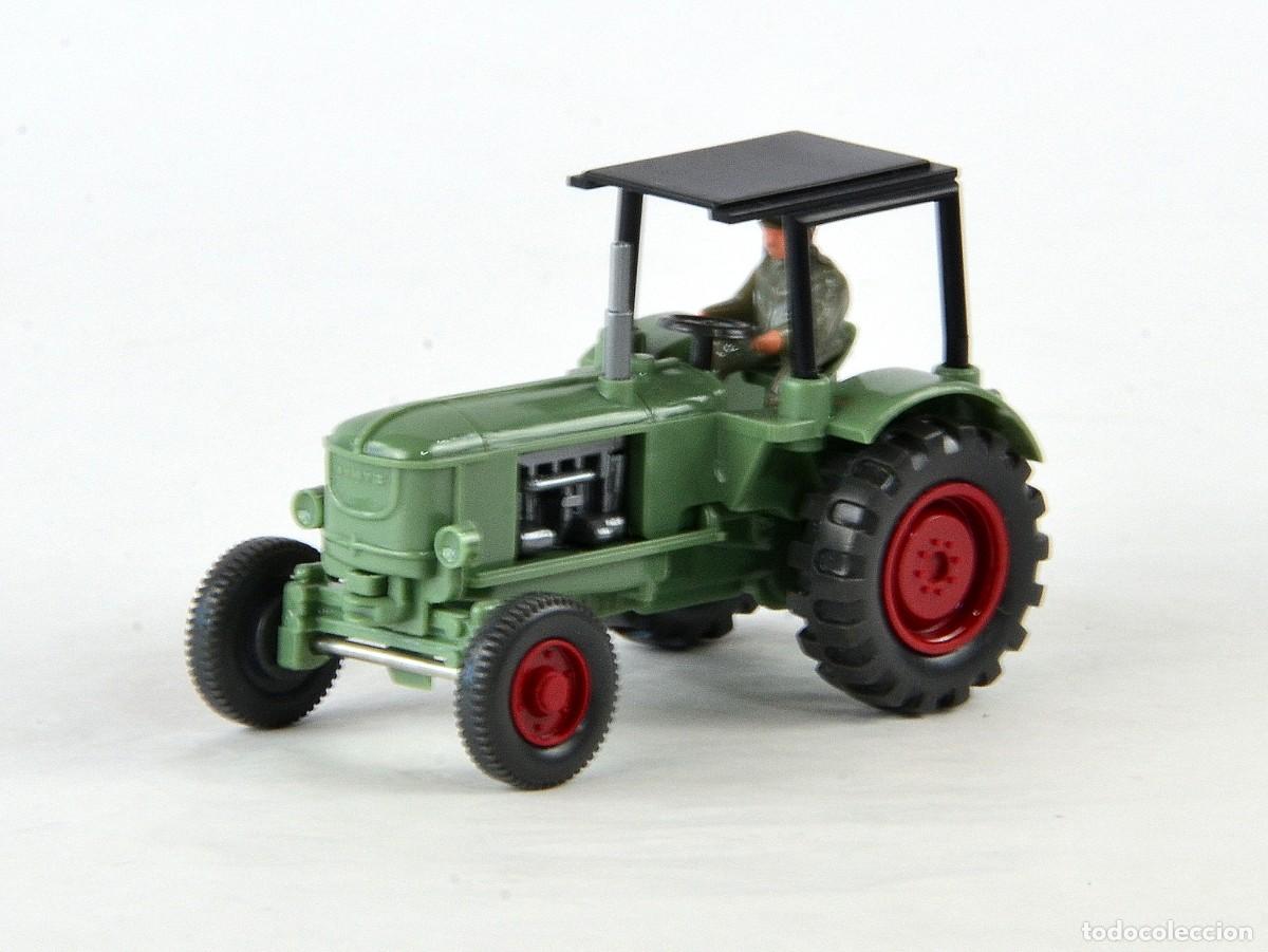 Coches a escala: Wiking Escala 1:87 H0 Tractor Deutz con Figura y Techo Impecable