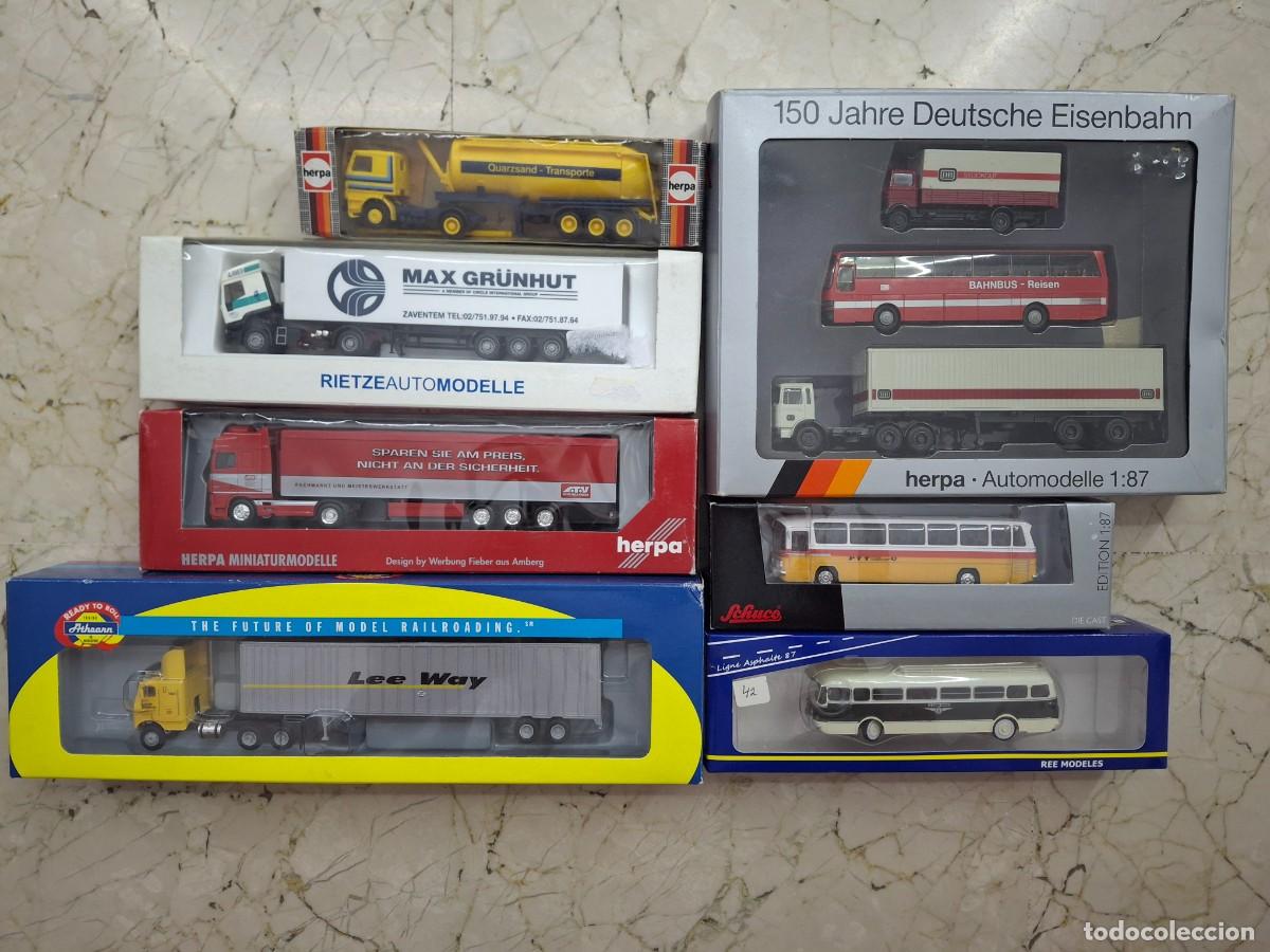 Carros em escala: Lote de camiones y autobuses a 1/87 Schuco Herpa Rietze Ree modelles