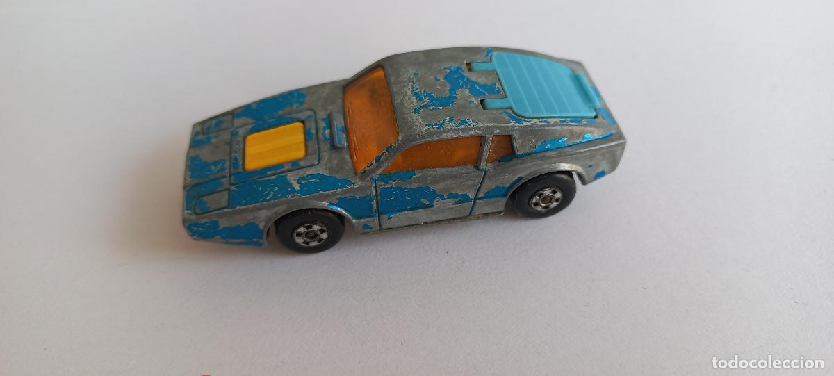 Coches a escala: Matchbox Superfast Saab Sonett III azul, fabricado por Lesney en Inglaterra 1973 . Coche miniatura.