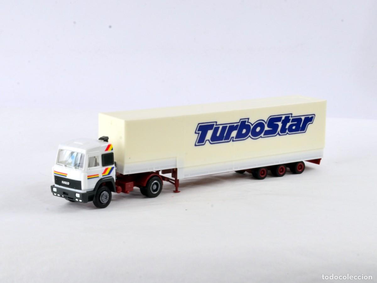 Coches a escala: Herpa Escala 1:87 H0 Cami&oacute;n Articulado Iveco Turbo Star Impecable con Caja