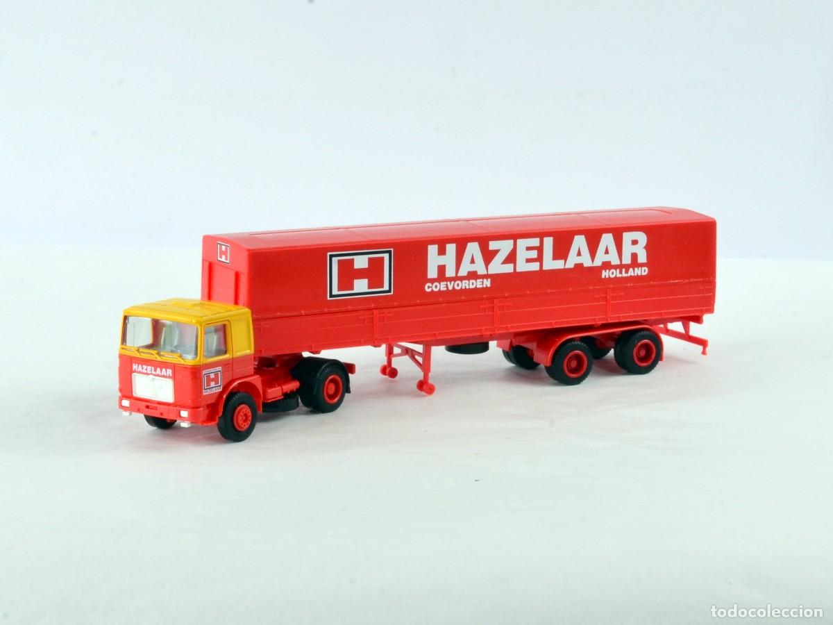 Coches a escala: Herpa Escala 1:87 H0 Cami&oacute;n Articulado MAN F8 Hazelaar Impecable con Caja