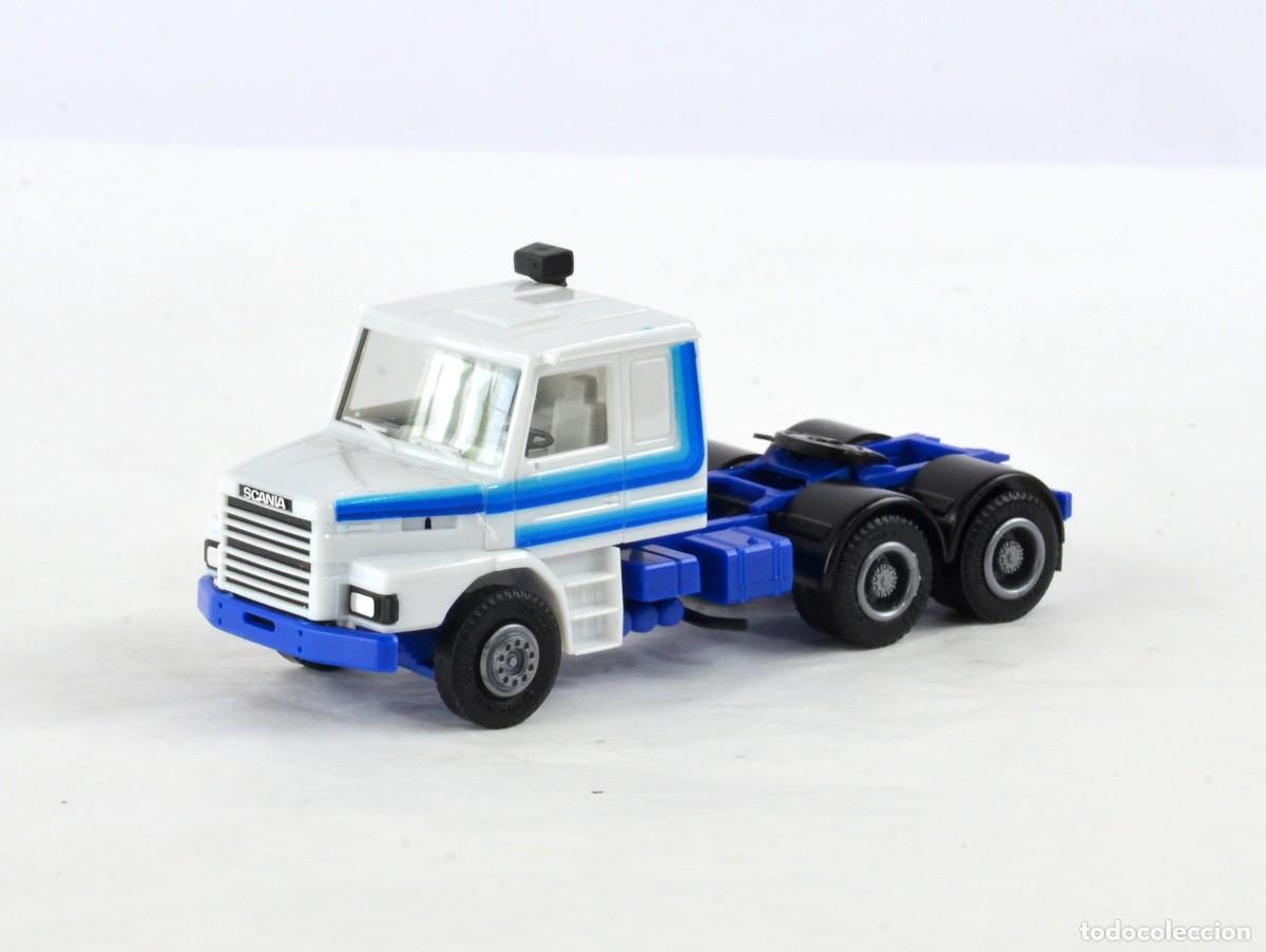 Coches a escala: Herpa Escala 1:87 H0 Cabeza Tractora Scania T142H Impecable con Caja
