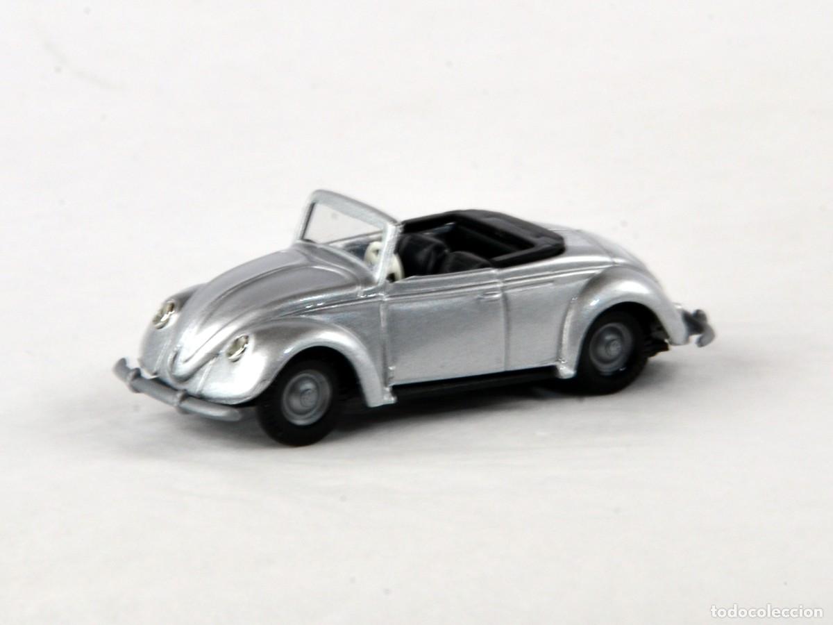 Coches a escala: Pralin&eacute; Escala 1:87 H0 Volkswagen 1200 Cabrio Hebm&uuml;ller Plata Abierto con Caja