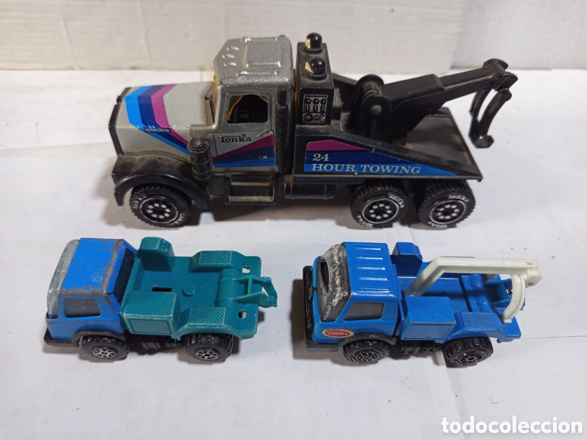 Coches a escala: 3 gr&uacute;as Tonka azules - Foto 2