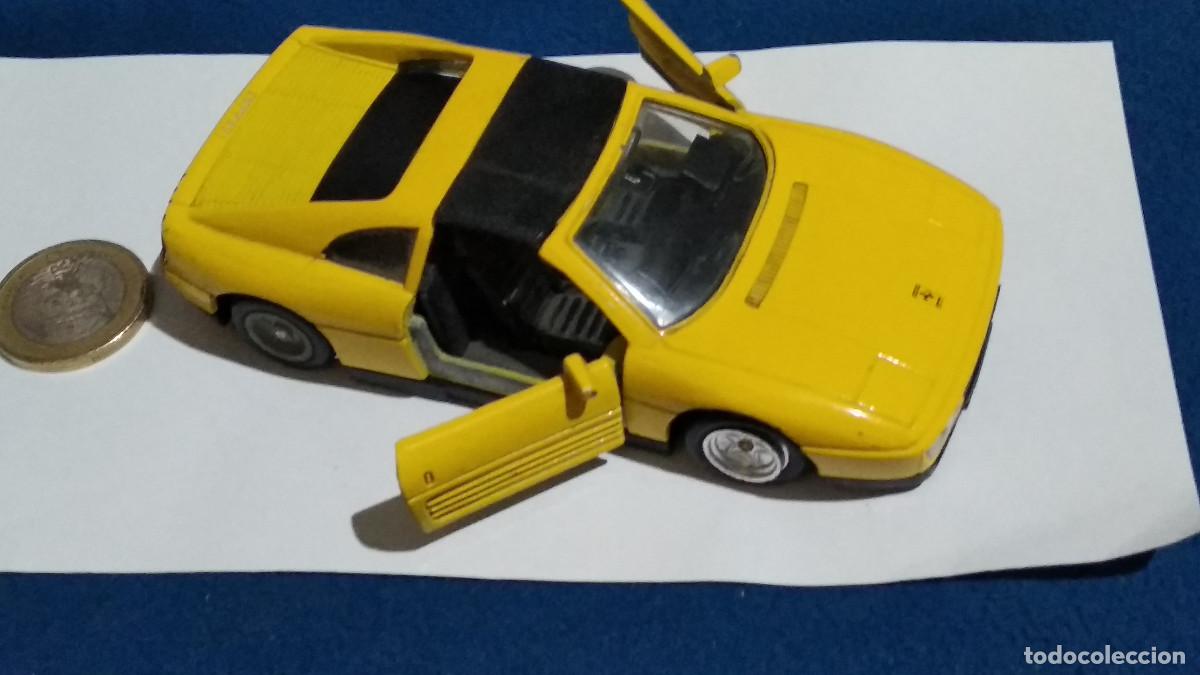 Coches a escala: Ferrari amarillo 348 TS, escala 1/38 MC Toy COCHE METALICO A FRICCI&Oacute;N