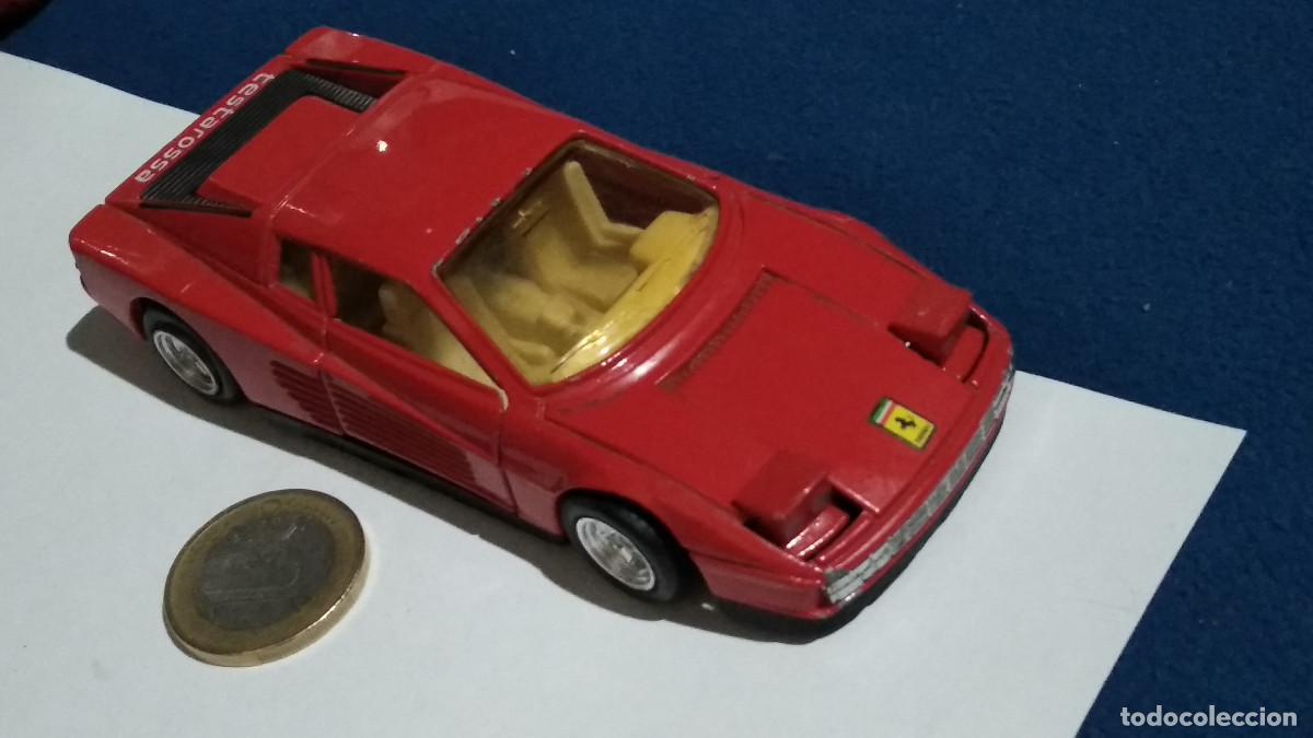Coches a escala: Ferrari Testarossa Mc Toys escala 1/39 MC Toy COCHE METALICO A FRICCI&Oacute;N