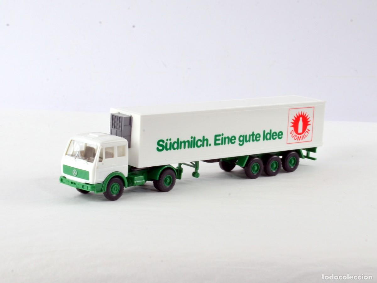Coches a escala: Wiking Escala 1:87 H0 Cami&oacute;n Articulado Mercedes Benz NG S&uuml;dmilch Impecable con Caja